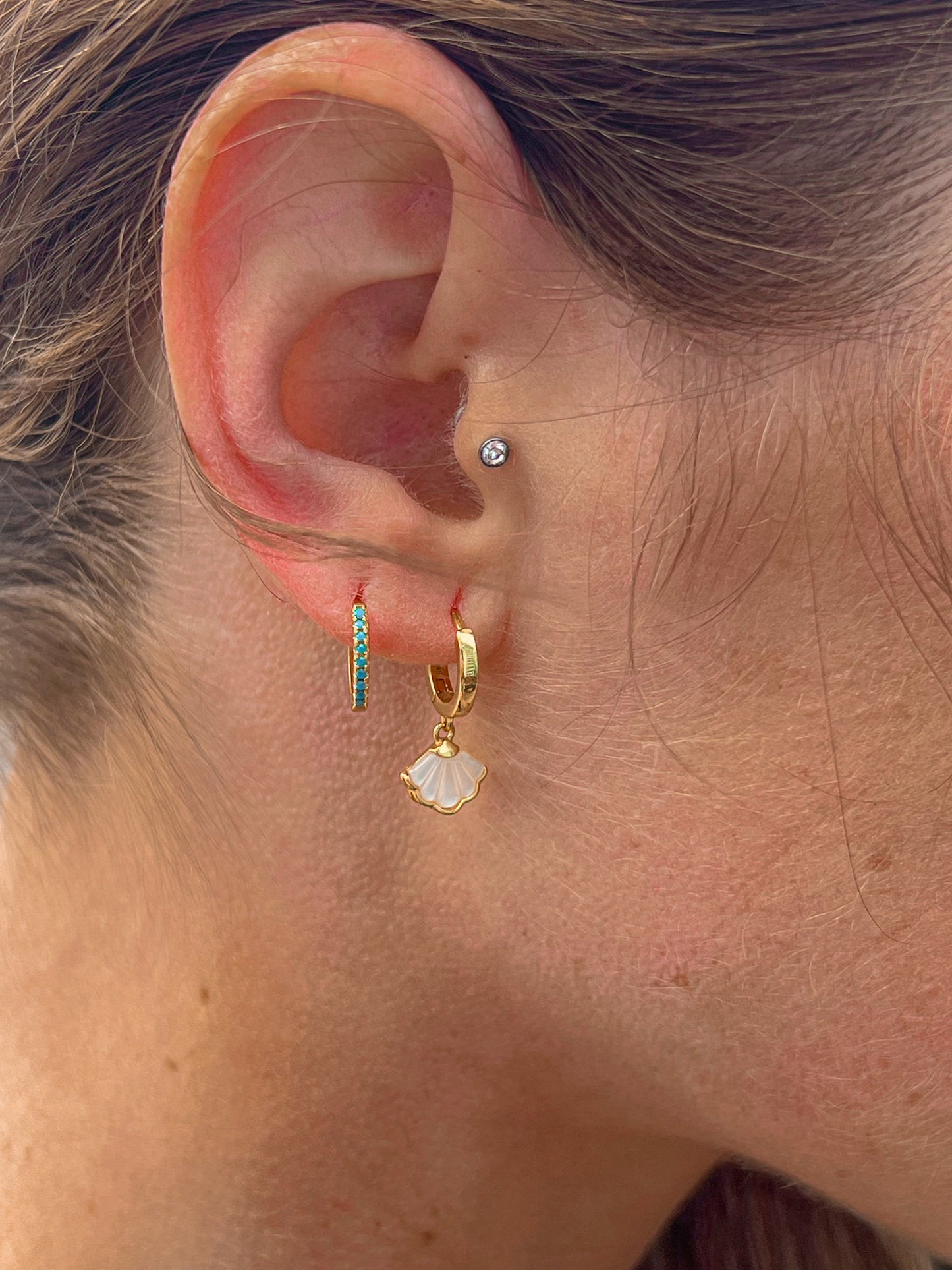 White Shell earrings