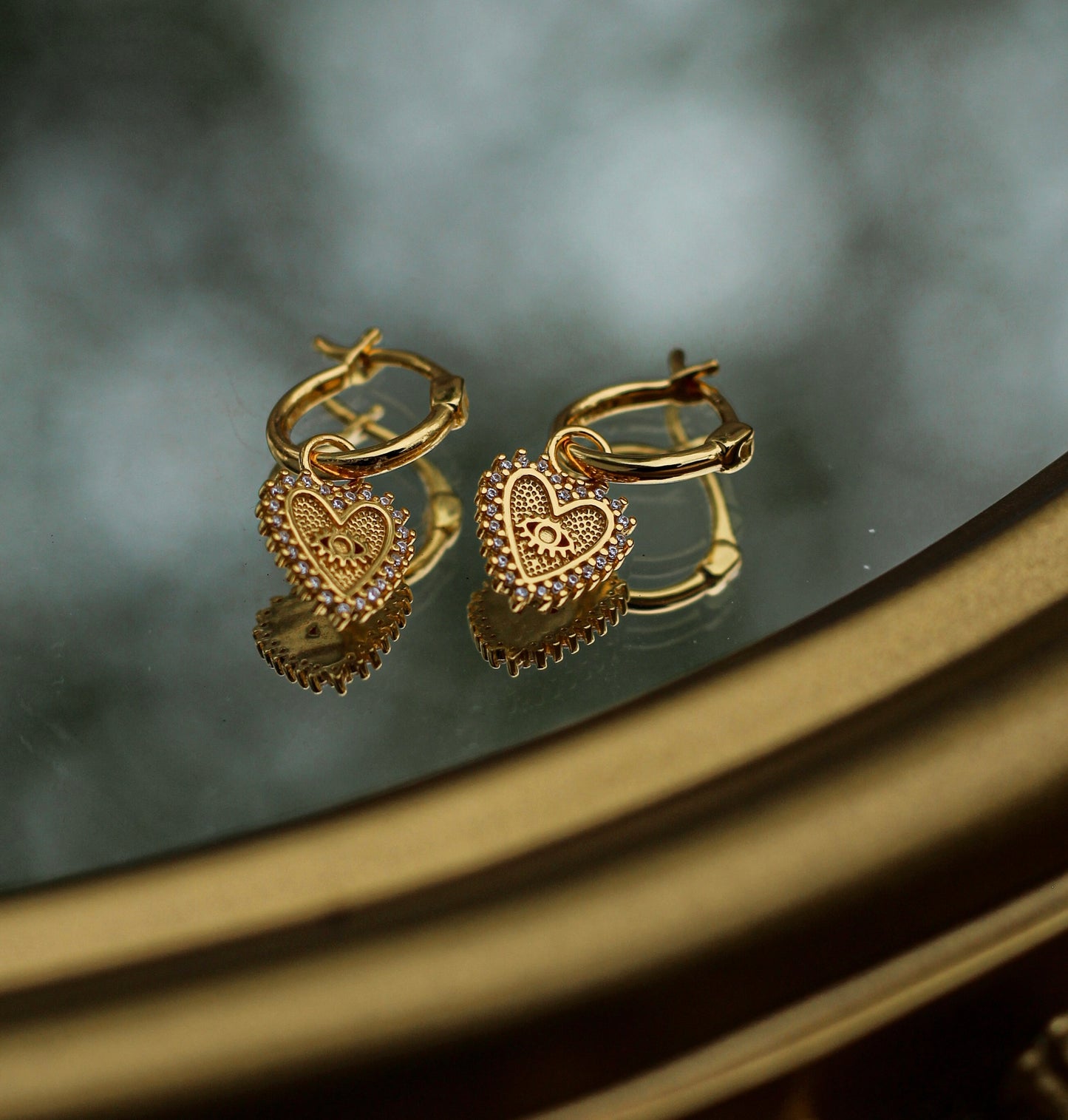 Boucles d’oreilles coeur vintage