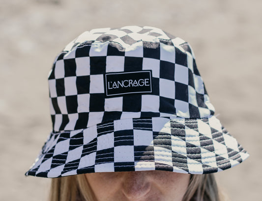 Checkered bucket hat